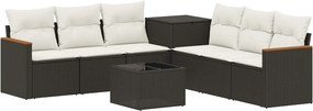 vidaXL Σετ Καναπέ 8 τμχ. Μαύρο και Κρεμ Λευκό 55 x 55 x 37 εκ