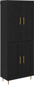 vidaXL Highboard Μαύρη Οξυά 69,5 x 34 x 180 εκ. Επεξεργασμένο ξύλο