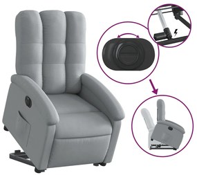 vidaXL Πολυθρόνα Ηλεκ. Ανακλινόμενη Ανύψωση Αν. Γκρι Υφασμάτινη