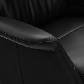 Delta Recliner Black Leather/Black