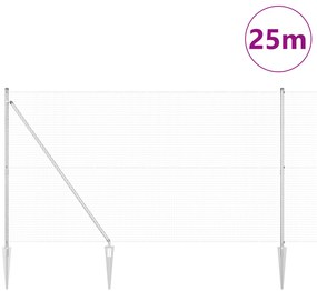 vidaXL Συρματόπλεγμα με 13 αγκύρες 1.6x25 μ Γαλβανισμένου σιδήρου