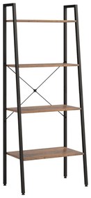vidaXL Ραφιέρα 4 Επιπέδων Σκούρο Καφέ & Μαύρο 56x35x140 εκ.