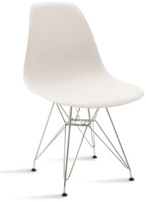 Καρέκλα Adelle pakoworld PP λευκό-inox πόδι Model: 127-000015