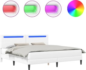 vidaXL Σκελετός κρεβατιού με στρώμα Λευκό 180 x 200 cm Τεχνητό Δέρμα