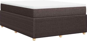 vidaXL Κρεβάτι Boxspring με Στρώμα Σκούρο Καφέ 140x200 εκ Υφασμάτινο