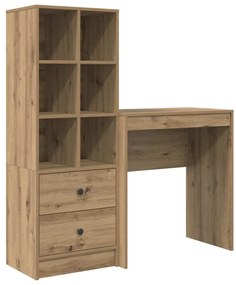 vidaXL Γραφείο με αποθηκευτικό χώρο με συρτάρι 2 pcs artisan δρυς