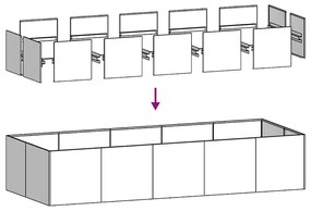 vidaXL Ζαρντινιέρα Λευκή 200x80x40 εκ. από Χάλυβα