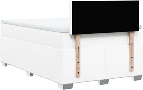 vidaXL Κρεβάτι Boxspring με Στρώμα Λευκό 120x190εκ.από Συνθετικό Δέρμα