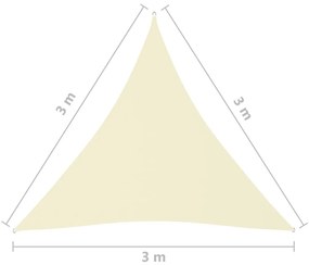 Πανί Σκίασης Τρίγωνο Κρεμ 3 x 3 x 3 μ. από Ύφασμα Oxford - Κρεμ