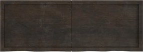 vidaXL Επιφάνεια Τραπεζιού Σκούρο Καφέ 140x50x(2-6)εκ Επεξ. Μασίφ Δρυς