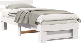 vidaXL Σκελετός Κρεβατιού Λευκό 80 x 200 cm Στερεά ξυλεία πεύκου