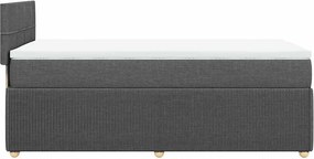 vidaXL Κρεβάτι Boxspring με Στρώμα Σκούρο Γκρι 90x190 εκ. Υφασμάτινο