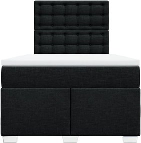 vidaXL Κρεβάτι Boxspring με Στρώμα Μαύρο 120x200 εκ. Υφασμάτινο