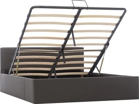 vidaXL Πλαίσιο Κρεβατιού με Αποθηκ. Χώρο Γκρι 140x200 εκ. Συνθ. Δέρμα