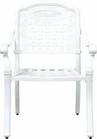 vidaXL Σερβίτσιο τραπεζιού κήπου 3 pcs Λευκό Χυτό αλουμίνιο