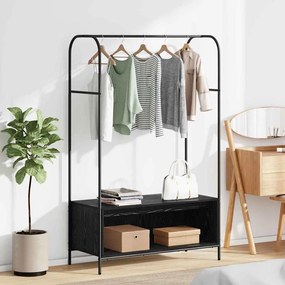 vidaXL Ράφι Ρούχων Μαύρο 100 x 44 x 160 εκ Επεξεργασμένο ξύλο