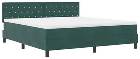vidaXL Κρεβάτι με ελατήρια Σκούρο πράσινο 180 x 200 cm Βελούδο