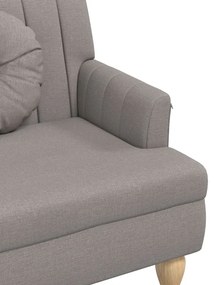 vidaXL Παγκάκι Taupe 113 x 64,5 x 75,5 εκ. Υφασμάτινο με Μαξιλάρια