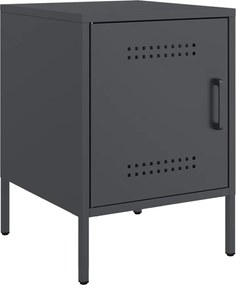 vidaXL Κομοδίνα 2 τεμ. Ανθρακί 36x39x50,5 εκ. από Χάλυβα