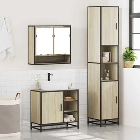 VidaXL Σετ Επίπλων Μπάνιου 3 Τεμαχίων Sonoma Δρυς Επεξεργασμένο Ξύλο