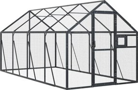 vidaXL Κλουβί Ανθρακί 1,79 x 4 x 1,85 μ. από Αλουμίνιο