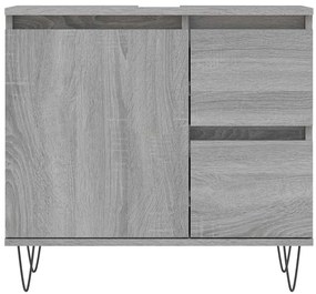 vidaXL Ντουλάπι Μπάνιου Γκρι Sonoma 65x33x60 εκ. Επεξεργασμένο Ξύλο