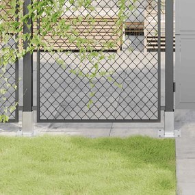 vidaXL Βάσεις στύλων τετράγωνες 4 τεμάχια Ασημί Γαλβανισμένος χάλυβας