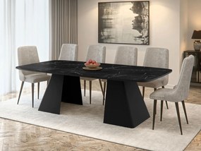 Τραπέζι Nova Επεκτεινόμενο-Μαύρο Μάρμαρο - Μαύρο