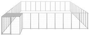 vidaXL Σπιτάκι Σκύλου Ασημί 37,51 μ² Ατσάλινο