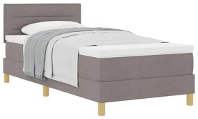 vidaXL Κρεβάτι box spring με στρώμα με στρώμα Taupe 90 x 200 cm ύφασμα