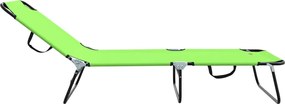 vidaXL Πτυσσόμενη ξαπλώστρα Πράσινο 188 x 57 x 86,5 εκ. Πολυεστέρας