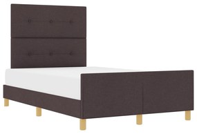 vidaXL Κρεβάτι Σκελετός Σκούρο Καφέ 120x200 εκ Υφάσματος