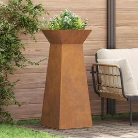 vidaXL Γλάστρα Πυλώνας 2 pcs Ασημί 40 x 40 x 100 cm Ατσάλι