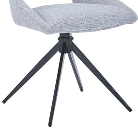 Καρέκλα περιστρεφόμενη Luciano I σε γκρι ύφασμα-πόδι μεταλλικό μαύρο 52.5x54x85εκ 52.5x54x85 εκ.