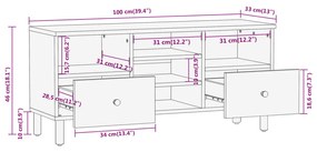 ΈΠΙΠΛΟ ΤΗΛΕΟΡΑΣΗΣ 100 X 33 X 46 ΕΚ. ΑΠΟ ΜΑΣΙΦ ΞΥΛΟ ΜΑΝΓΚΟ 356909