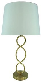 Table lamp Grezial Inart E27 gold metal-white fabric D33x60cm 33x33x60 εκ.