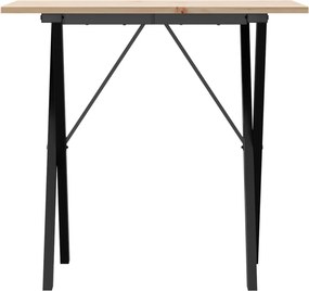 vidaXL Τραπέζι Τραπεζαρίας Πλαίσιο Χ Μασίφ Πεύκο/Ατσάλι