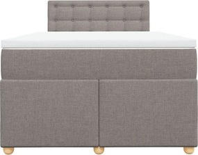 vidaXL Κρεβάτι Boxspring με Στρώμα Taupe 120x200 εκ. Υφασμάτινο