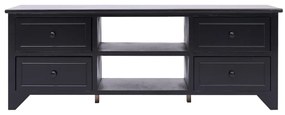 vidaXL Έπιπλο Τηλεόρασης Μαύρο 108x30x40 εκ. από Μασίφ Ξύλο Παυλώνιας