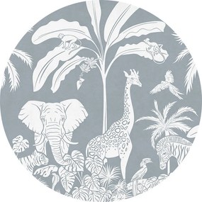 Jungle Jive Ταπετσαρια Τοιχου Μπλε Στρογγυλη 80cm