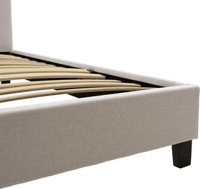 Κρεβάτι Mago pakoworld ύφασμα εκρού 160x200εκ