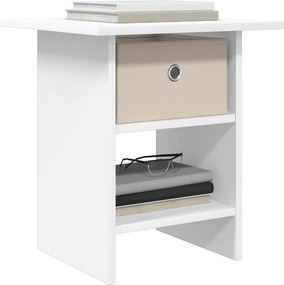 vidaXL Κομοδίνο 2 τεμ. Λευκό 41 x 40 x 45 εκ Επεξεργασμένο Ξύλο