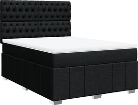 vidaXL Κρεβάτι Boxspring με Στρώμα Μαύρο 160x200 εκ. Υφασμάτινο