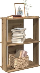 vidaXL Βιβλιοθήκη 3 επιπέδων Δρυς τεχνίτης 60x30x80 cm