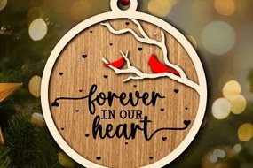 Σετ των 3 Intra απο ξύλο plywood 3mm-4mm πάχος Χριστουγεννιάτικο καρδινάλιο στολίδι με λέιζερ Δίασταση 8x8 cm INTRAFABR-76118853