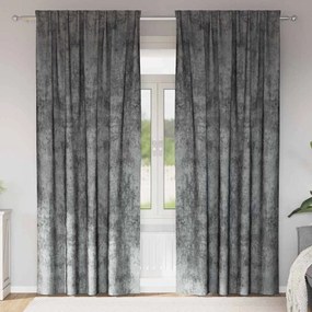 vidaXL Κουρτίνα με κουρτίνες 2 pcs Γκρι 260 x 140 εκ. Βελούδο