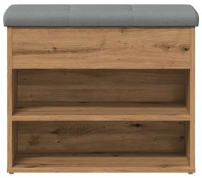 vidaXL Πάγκος παπουτσιών  Artisan Oak 62x32x50 cm Κατασκευασμένο ξύλο