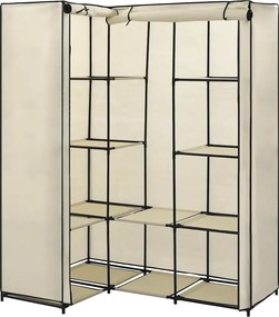 vidaXL Γωνιακή Ντουλάπα Κρεμ 130x87x169 εκ.