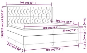 vidaXL Κρεβάτι Boxspring με Στρώμα Σκούρο Καφέ 200x200 εκ. Υφασμάτινο