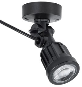 GloboStar GARDENINI 61548 Επιφανειακό Φωτιστικό Σποτ Κήπου LED 5W 550lm 38° DC 24V IP68 Υψηλής Αντοχής ABS IK06 Φ7 x Υ14.5cm - Μπλε 450nm Dimmable - Μαύρο - Bridgelux Chip - 3 Years Warranty